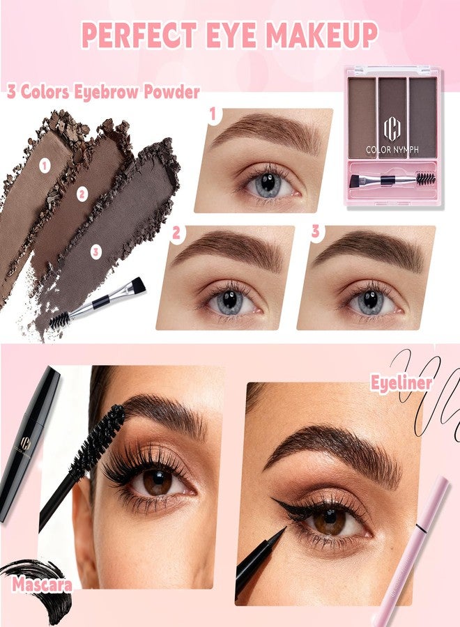 Color Nymph Makeup Sets for Women Teen Girls with 2-in-1 Travel Handbag, All In One Makeup Kits Full Kit Includes Eyeshadow Lipgloss Eyebrow Powder Highlighter Blush Mascara Eyeliner Lipliner & Puff - Image 4